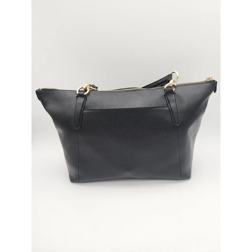 Coach Ava Tote Crossgrain Black Leather Shoulder Bag with Gold F57526 - Picture 4 of 15